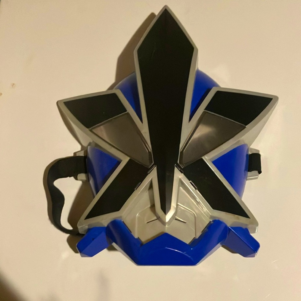 Bandai Power Rangers Super Samurai Mega Ranger Mask Water Blue Hard Plastic New